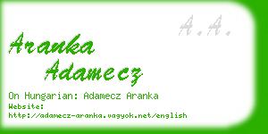 aranka adamecz business card